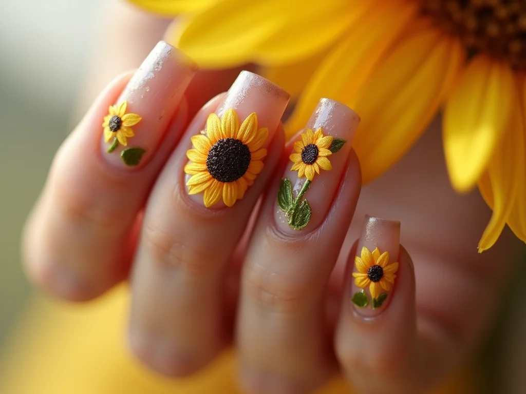 Unhas Decoradas com Girassol: Designs Lindos e Elegantes Unhas Decoradas com Girassol: Designs Lindos e Elegantes