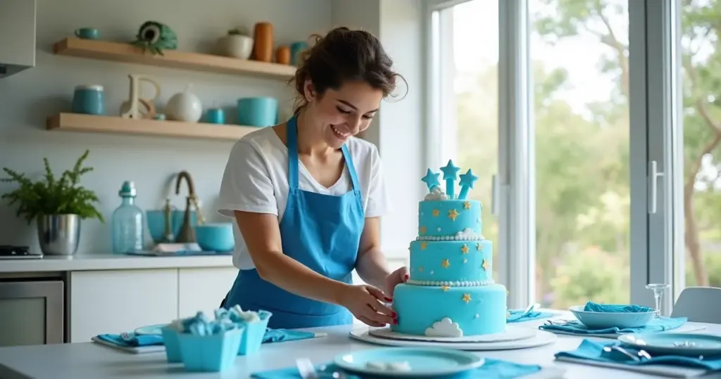 Como montar mesa de bolo aniversário azul infantil que economiza R$ 400 Como montar mesa de bolo aniversário azul infantil que economiza R$ 400
