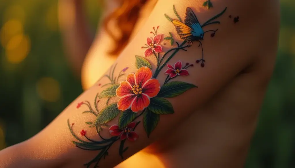 Tatuagem ramo de flores no braço: ideias que florescem seu estilo [2026]