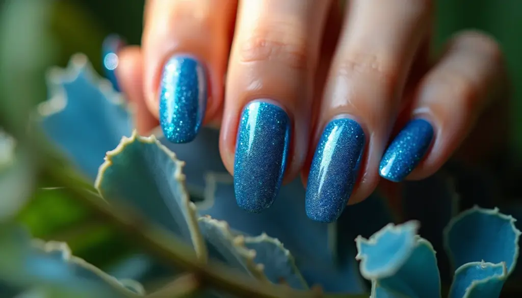 Unha Em Gel Azul Com Glitter: o brilho que faltava no seu look [2026]