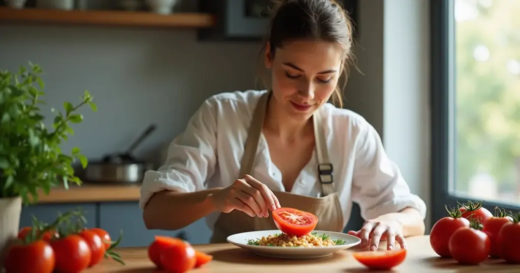 Como evitar tomate mole ao decorar pratos: técnica que mantém firmeza
