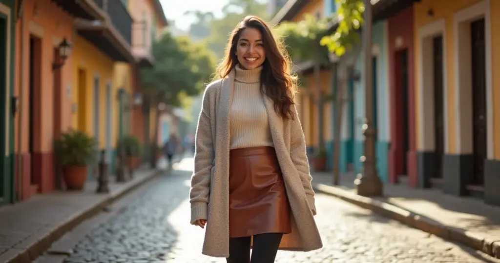 Como não passar frio com saia de couro no inverno: o método das camadas