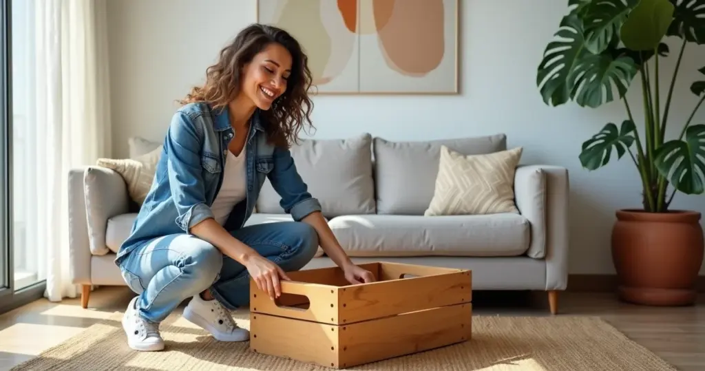 Como transformar caixa de frutas em mesa de centro por menos de R$ 150