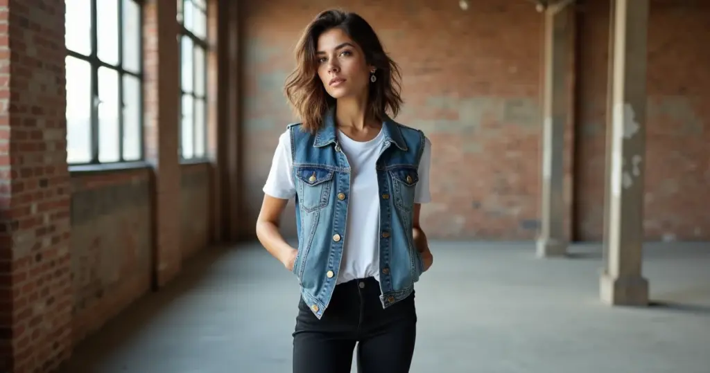 Como usar colete jeans para transformar looks básicos em tendência