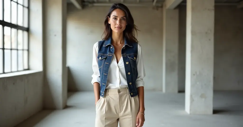 18 Ideias de Como Usar Colete Jeans com Calça Alfaiataria em 2026