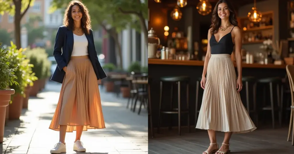 Como usar saia plissada midi: looks do dia a noite em 2 min Como usar saia plissada midi: looks do dia a noite em 2 min