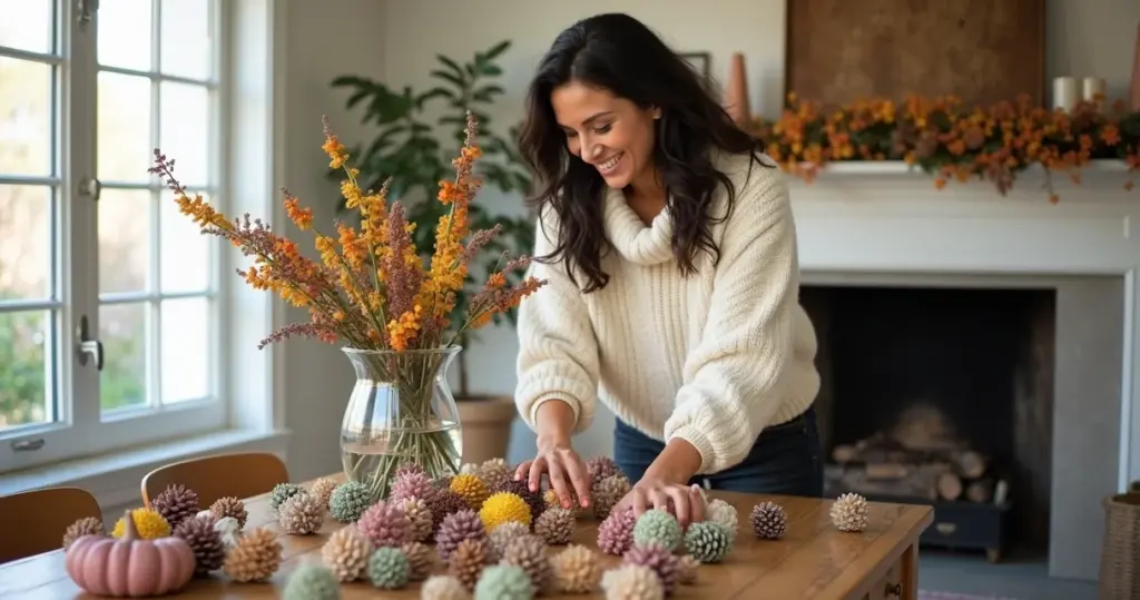 33 Ideias de Decoração com Pinhas Coloridas para Todas as Estações 33 Ideias de Decoração com Pinhas Coloridas para Todas as Estações