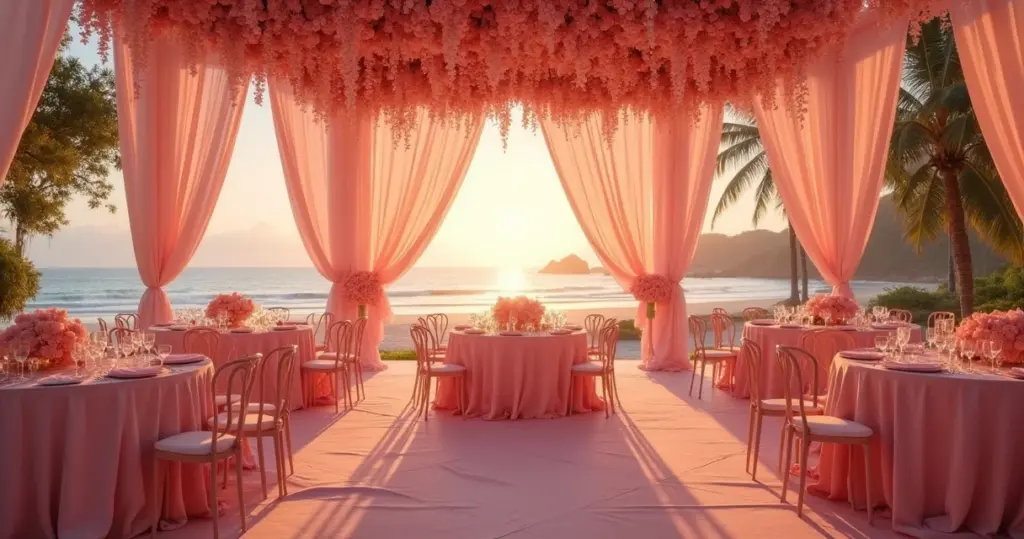 27 Ideias de decoração de casamento na cor rosê que vão encantar seus convidados