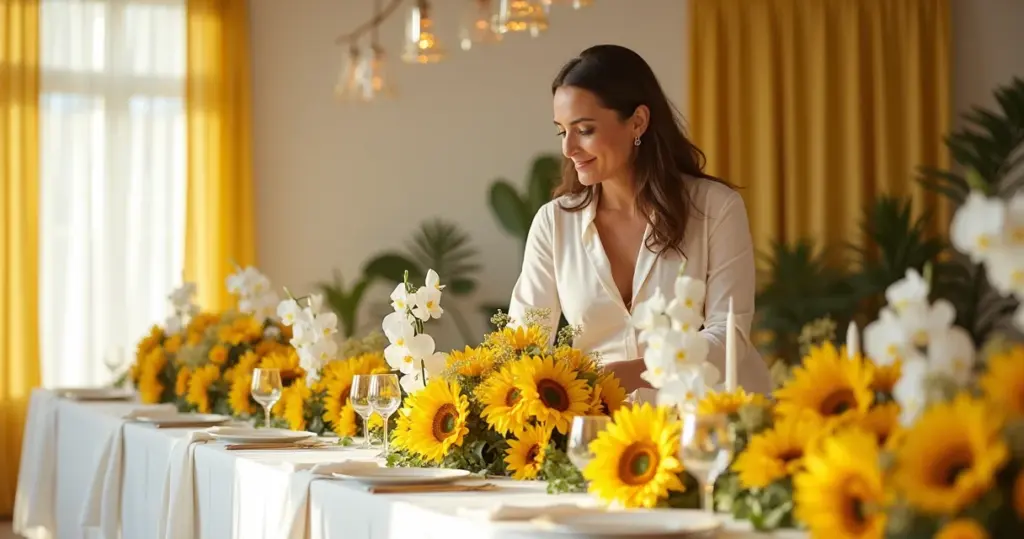 32 Ideias de Decoração de Festa Amarelo Branco e Dourado Que Parecem Luxo