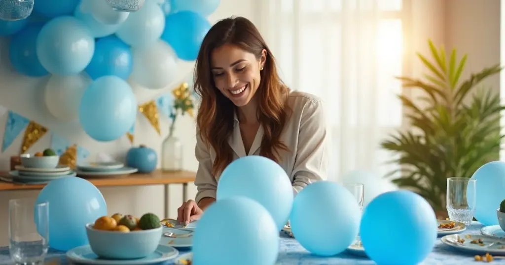 27 Ideias de Decoração de Festa Azul e Branco Simples que Impressionam