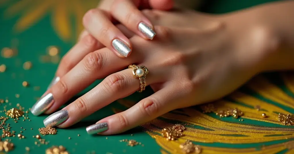 17 Ideias de Decoração de Unha para Réveillon Que Vão Brilhar Mais Que Fogos