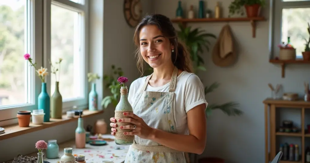 Garrafinha decoração barata como economizar: transforme lixo em peças únicas
