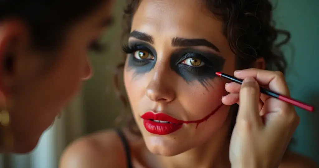 Maquiagem fácil Halloween com batom e lápis que você já tem