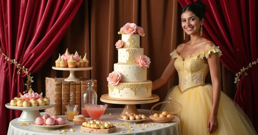 17 Detalhes da Mesa Bela e a Fera que Fazem sua Festa Brilhar