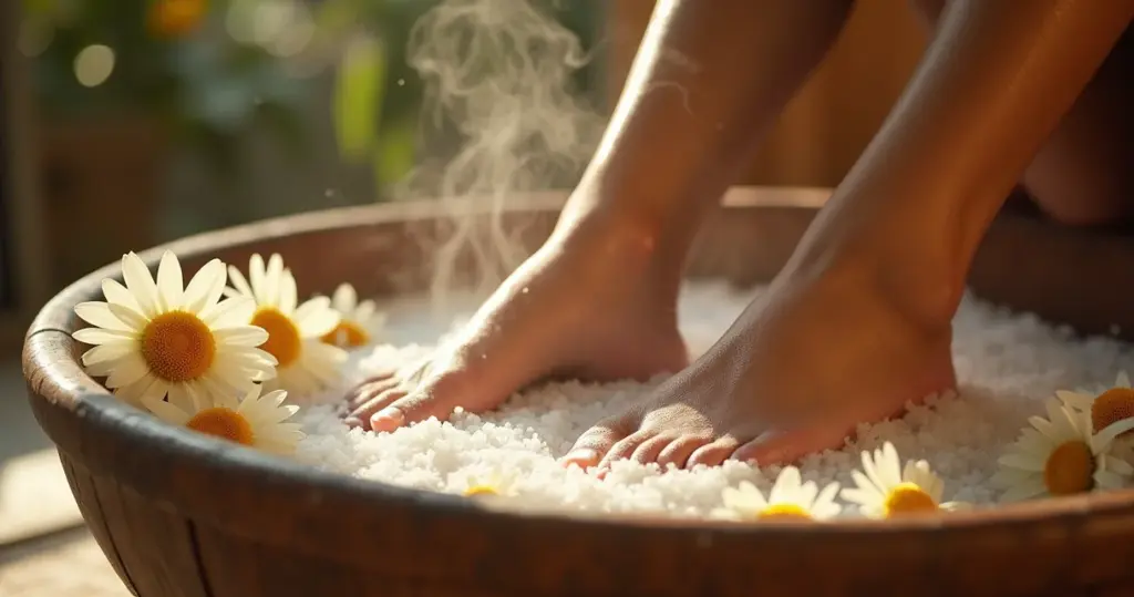 Receita de escalda pés com sal grosso: alívio para pernas cansadas em 5 min Receita de escalda pés com sal grosso: alívio para pernas cansadas em 5 min