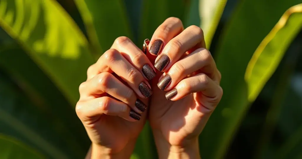 Unha marrom com glitter: guia completo para fazer em casa