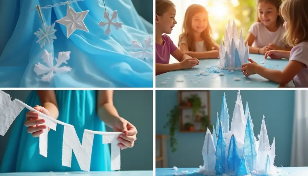 34 Ideias de Decoração da Frozen Simples com TNT que Você Vai Amar Fazer