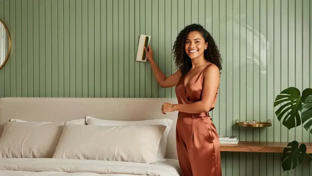 Decoração com papel de parede ripado: onde usar, que cor escolher e como colar sem bolha Decoração com papel de parede ripado: onde usar, que cor escolher e como colar sem bolha